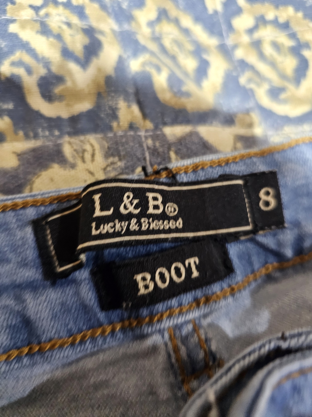 Lucky & Blessed Light Blue Distressed Flare Boot-cur Jeans - Picture 3 of 7